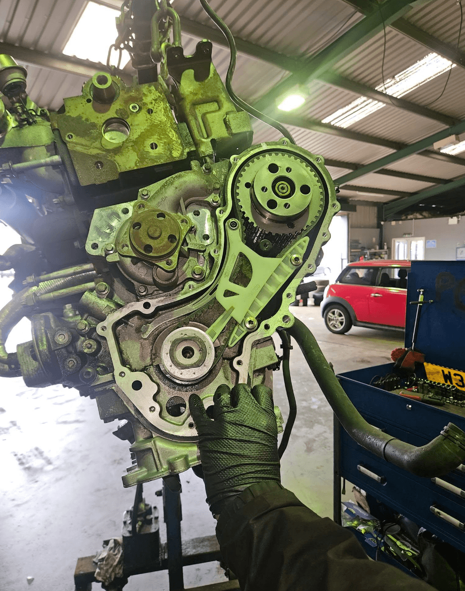 Mechanic working on a car