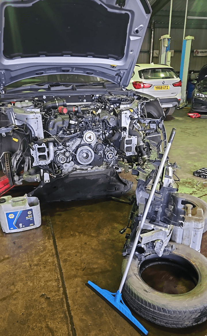 Mechanic working on a car